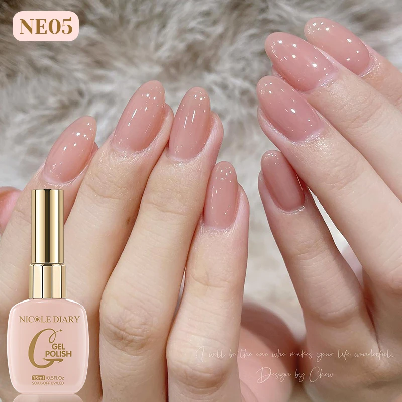 NICOLE DIARY 15ml Jelly Pink Summer and Spring Gel Nail Polish Semi Permanent UV Gel Polish All For Manicure Soak Off Vernish
