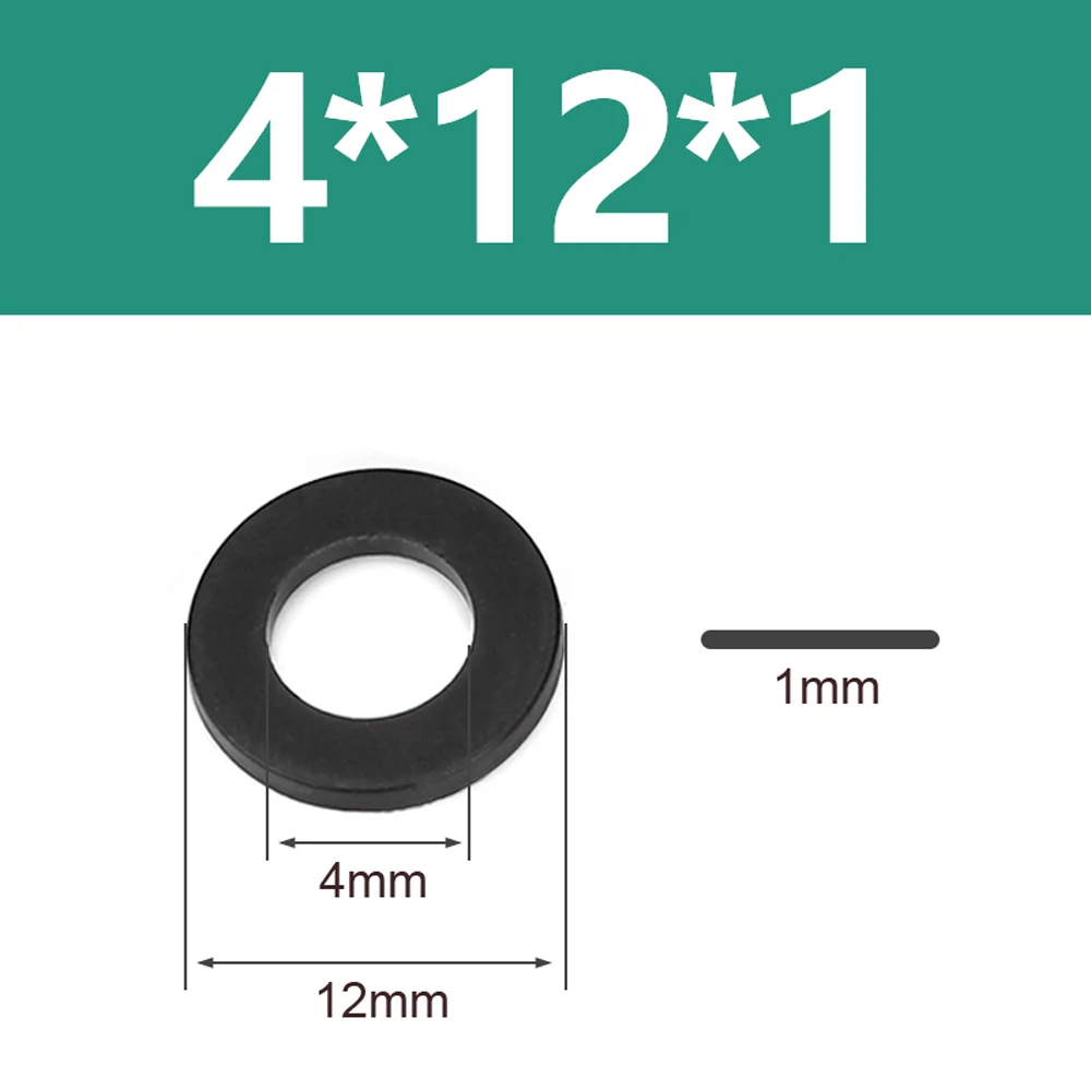 Nylon Black Plastic Insulation Insulated Wear-resistant Hard Flat Round Gasket Seal Gasket Washer M2 M3 M4 M5 M6 M8 M10 ~M24