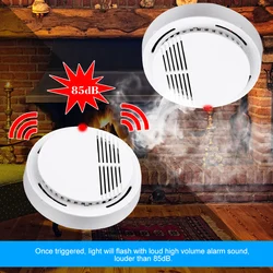 85dB Smoke Fire Detector Fire Alarm Sensor Independent Smoke Detector Tester Home Security System for Kitchen Hotel Cafe