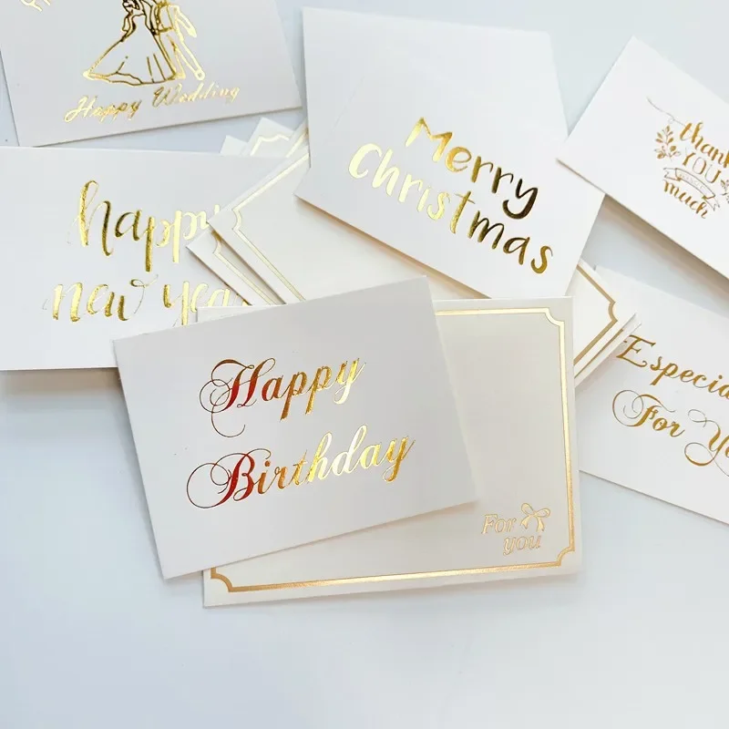 10set 10set White Greeting Card Message sales Decoration Wedding Bronzing Birthday Gift Box DIY Student Valentine\'s Day Envelope