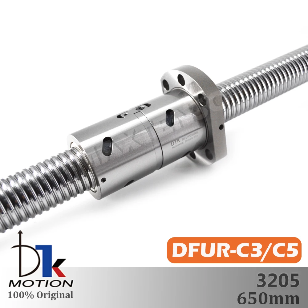 

DTK Taiwan DFUR3205 C3 C5 Ground 5mm lead Ball Screw 650mm thread shaft High Precision Flange CNC Grind Spindles Replace TBI OFU