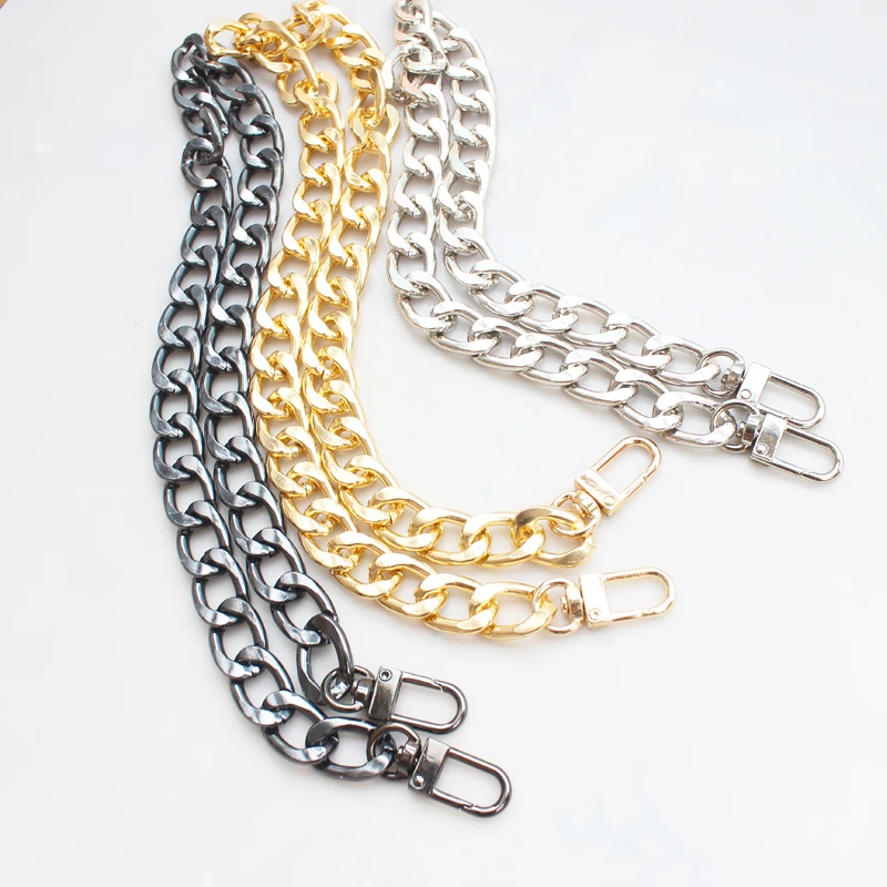 DIY Bag Chain Metal Extension Chains, Bag Belt Strap Substituição para Mulheres, Golden Sliver Acessórios Decorativos