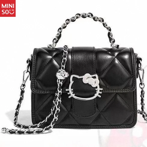 Miniso Hello Kitty Small Square Bag, Unique Chain Strap Crossbody Purse for Women & Girls