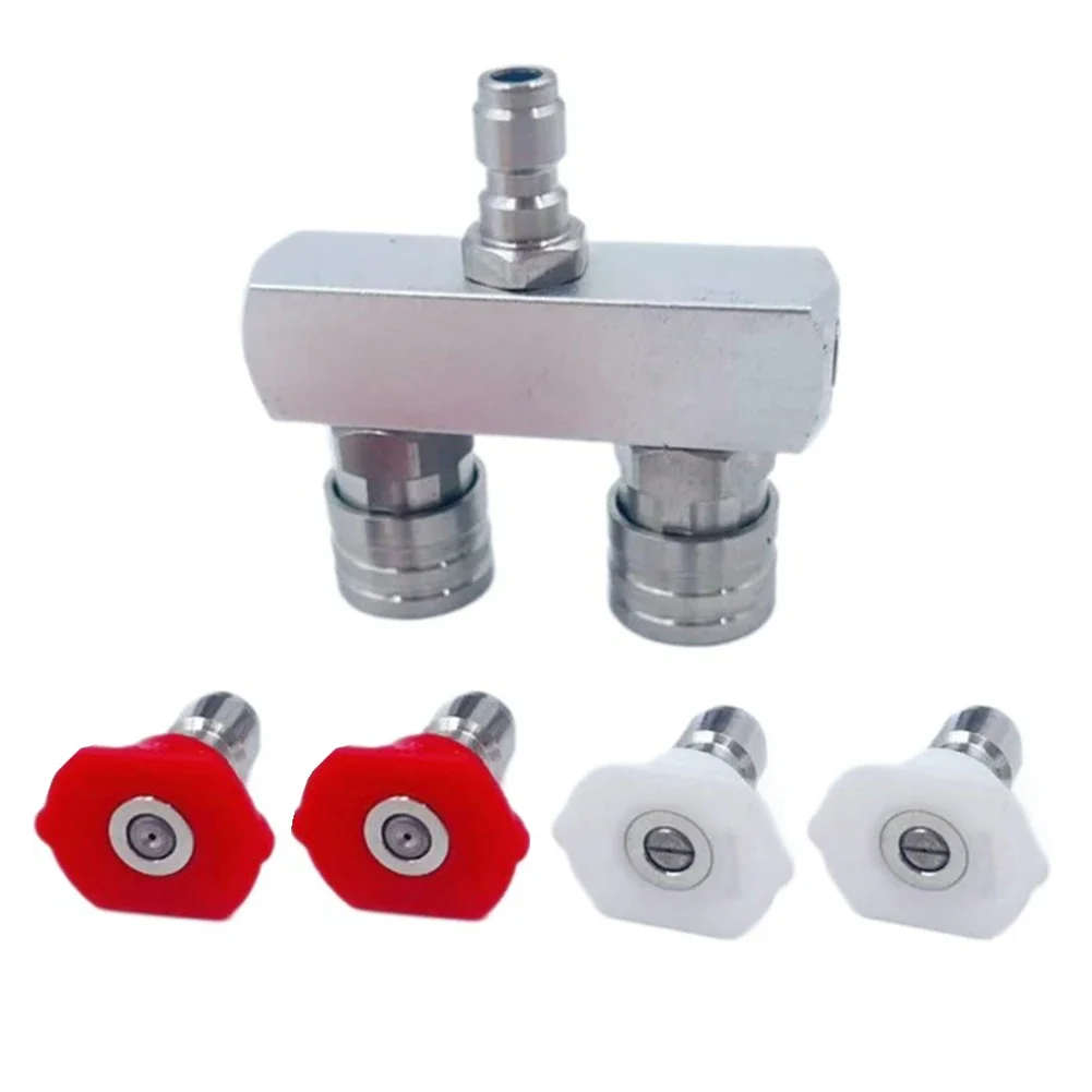 

1set Pressure Washer Nozzle Kit 5000 PSI Dual High-pressure Washer Nozzle Efficient Quick Connect Garden Power Tools Accessories