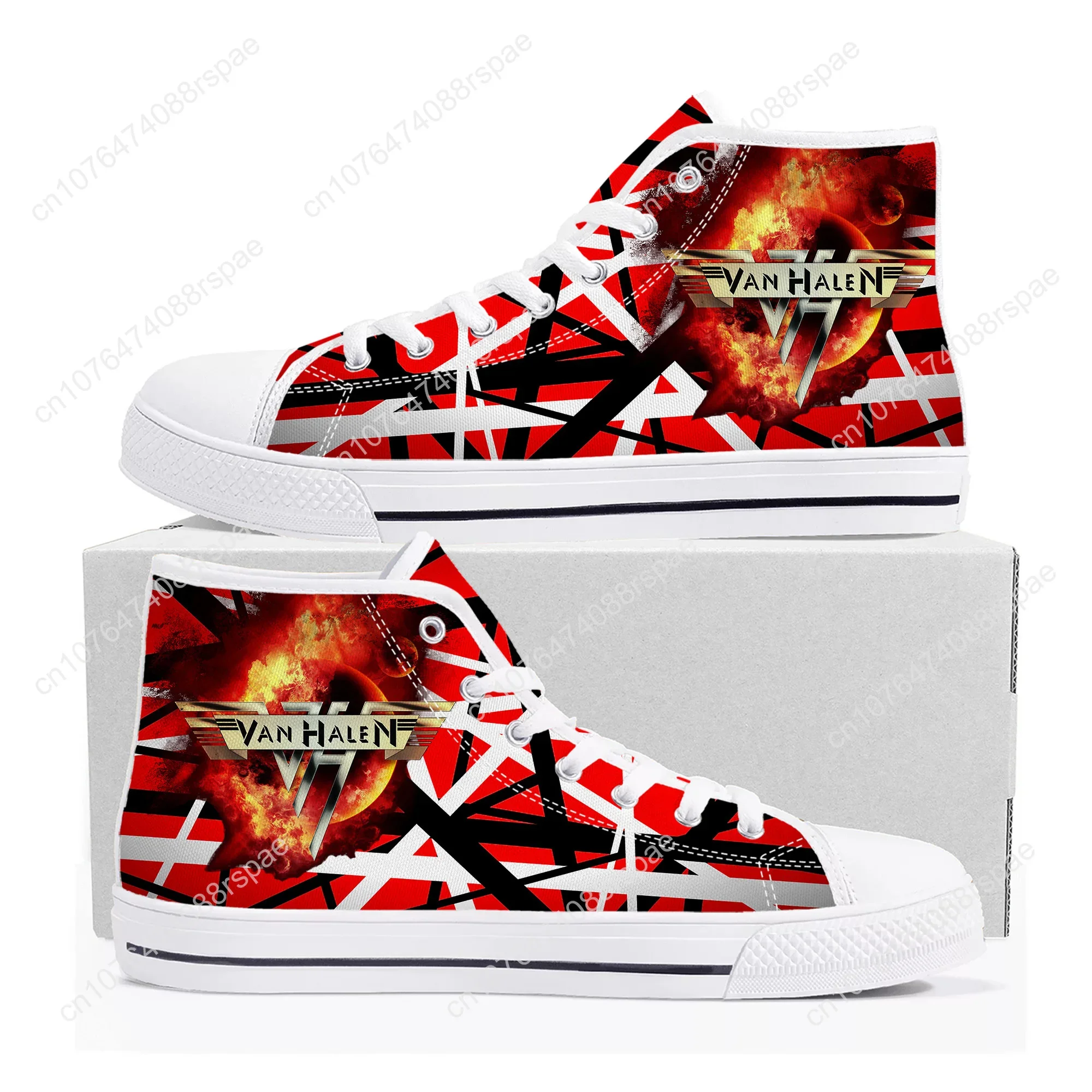 Van Evh-Zapatillas altas de lona para hombre y mujer, zapatos informales de alta calidad con rayas Halen, calzado personalizado para parejas, 5150, 1984