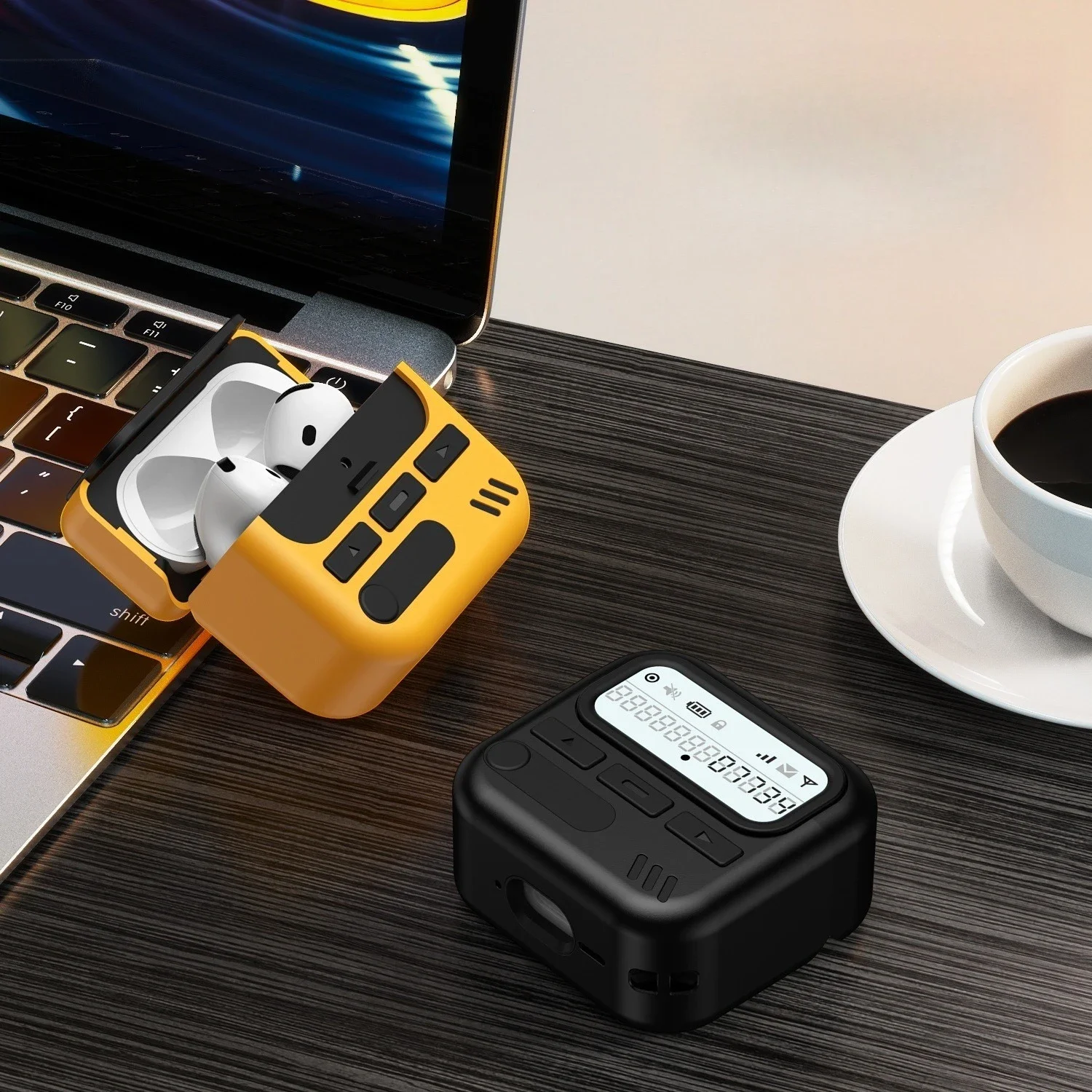 

For AirPods Pro/Pro 2/4 - Retro BBJ Style Protective Case, Anti - Drop & Dustproof With Metal Chain。