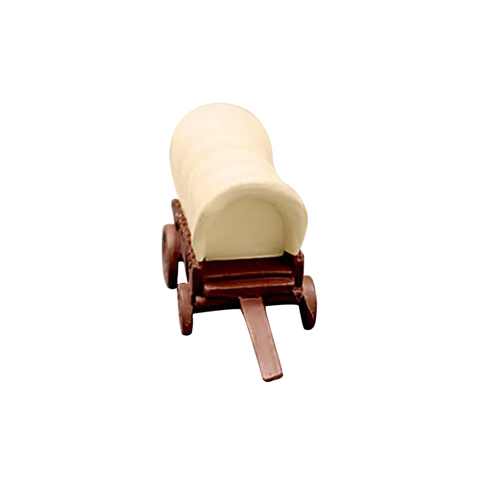 Ancient Carriage Ornaments Toys Miniature Plastic Wheel Cart Wheeler Model House Accessories