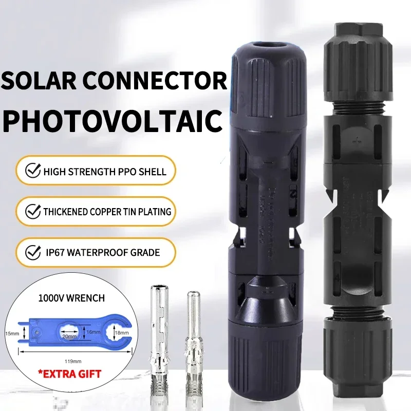 

20/100/200Pcs Solar Connector 1000V/1500V DC 30A 50A PV Plug Photovoltaic Cable Wire Connect IP67 2.5/4/6mm² 9-13/AWG