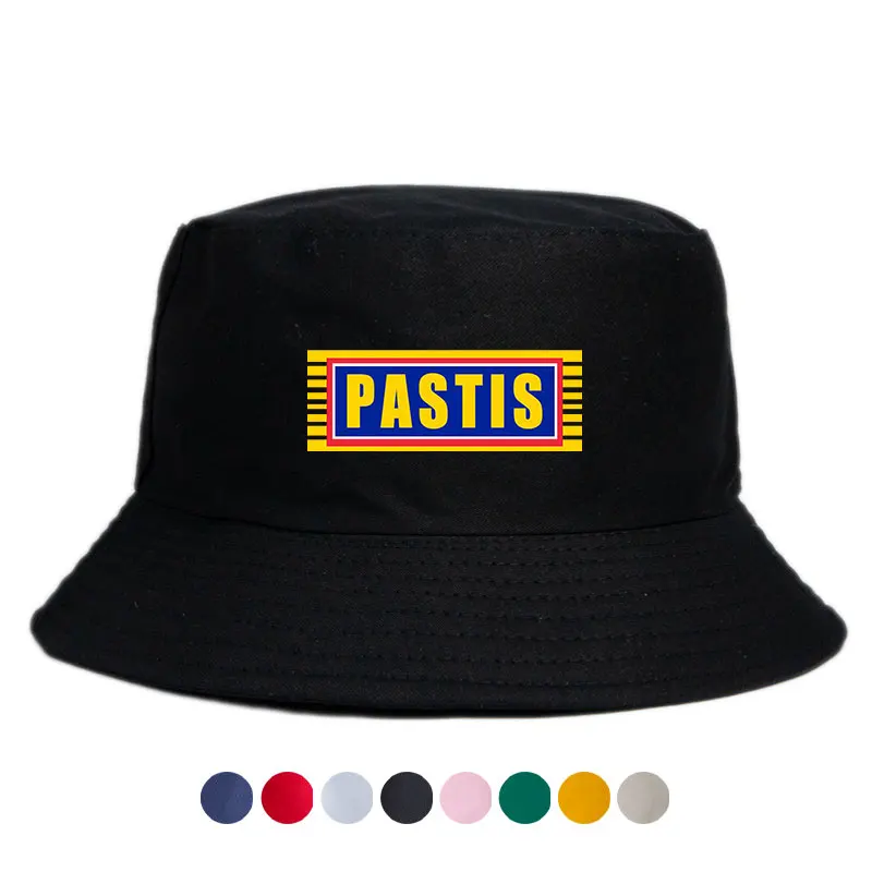 Fashion Spring Pastis Print Reversible Bucket Hat Woman Man Casual Travel Fisherman Cap Girl Boy New Summer Bob 8 Colors Cap