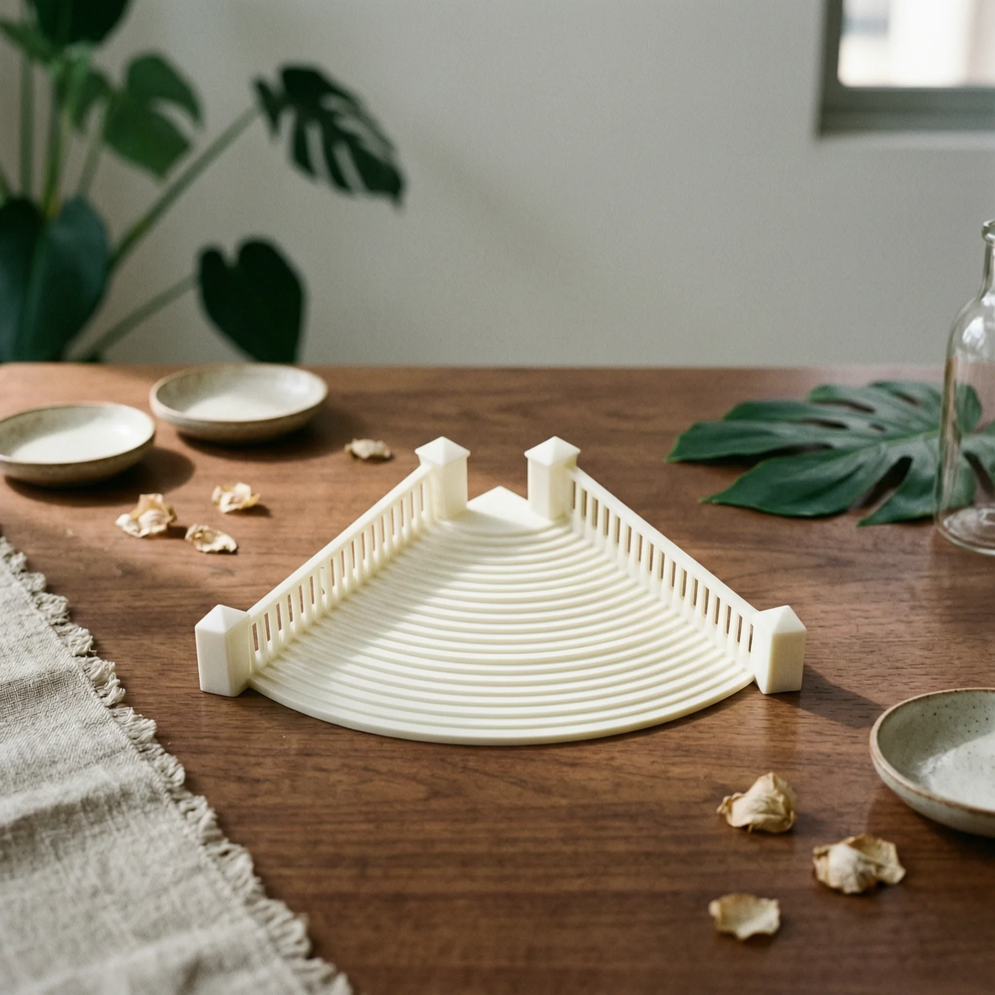 

Dollhouse Staircase Stepped Base Round Staircase Miniature Decor Cream Decorative