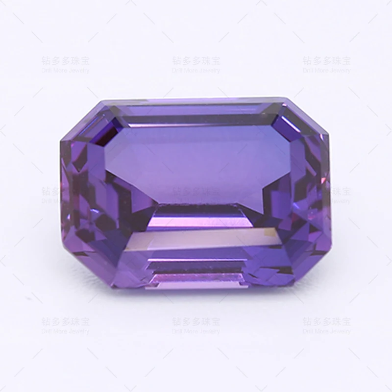 High Quality Gemstones Octagonal Cut Precious Gemstones Purple Lab Grown Sapphire Ring Pendant Custom High Jewelry