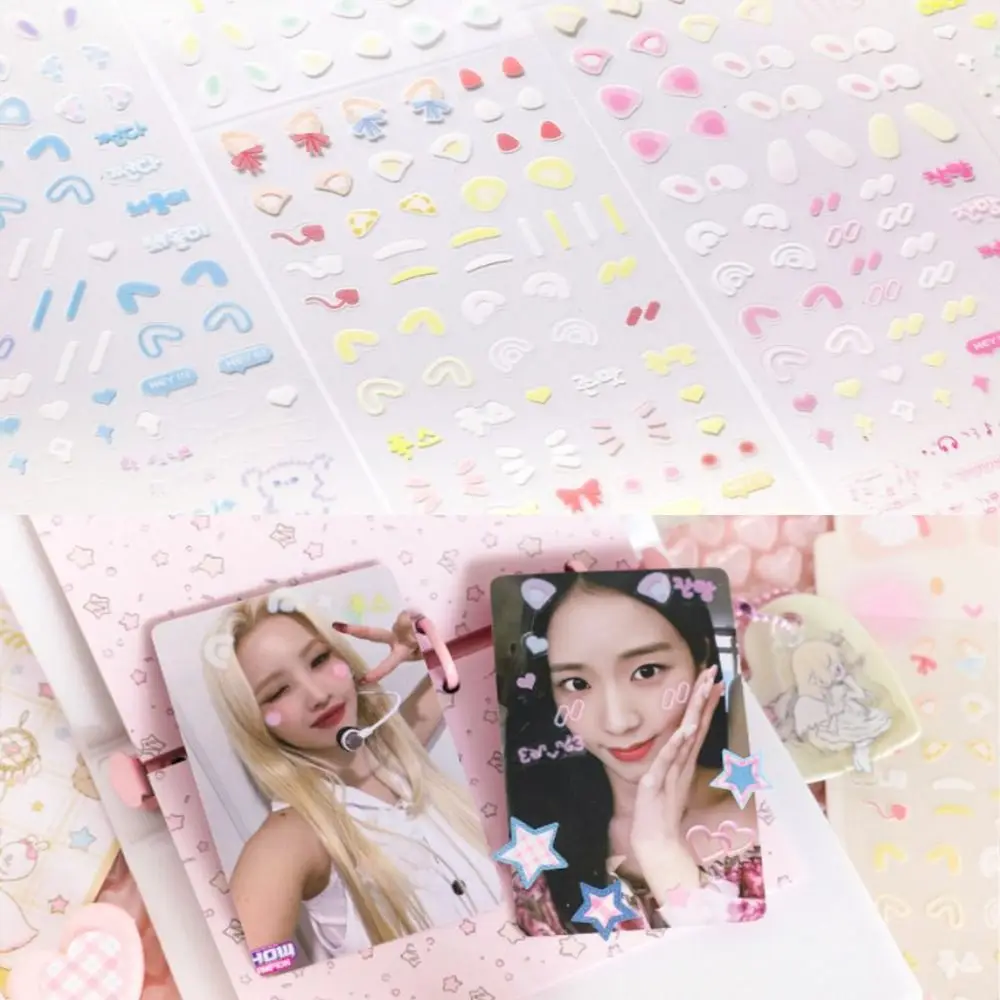 كارتون لطيف أرنب الأذن أحمر الخدود ملصق PET Kawaii DIY ملصقات ديكور لتزيين الغرف ألبوم بطاقة الصور ملصق هدية