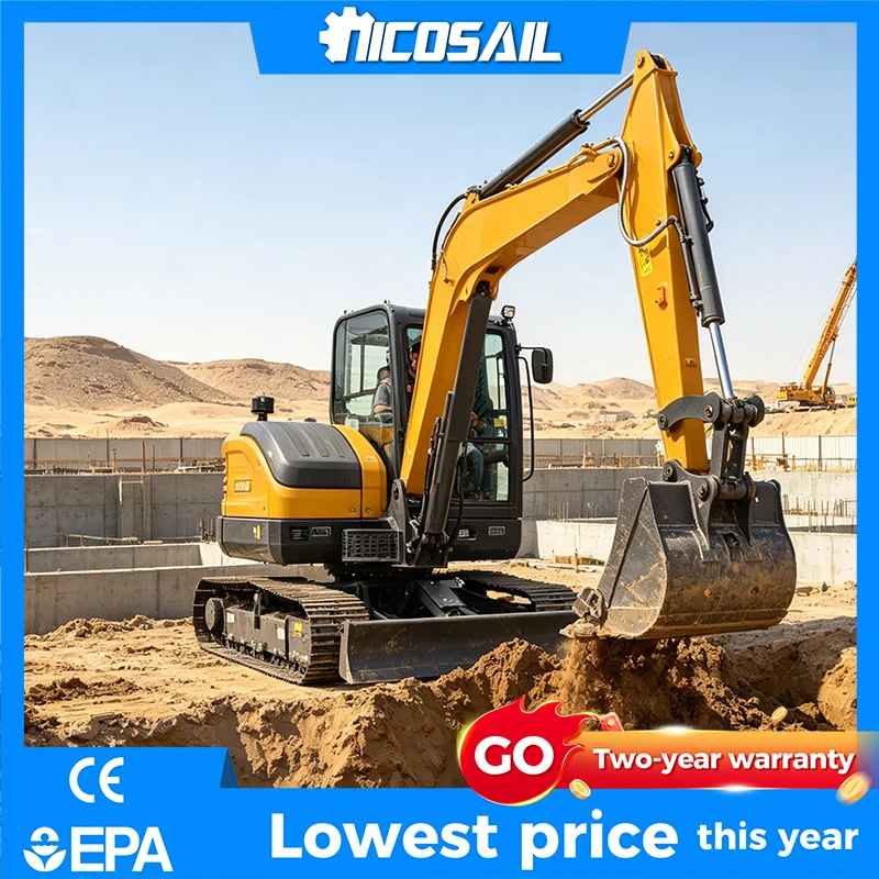 

Nicosail OKW906 Mini Crawler Excavator 48KN Digging Force Farm Garden Landscaping Digger