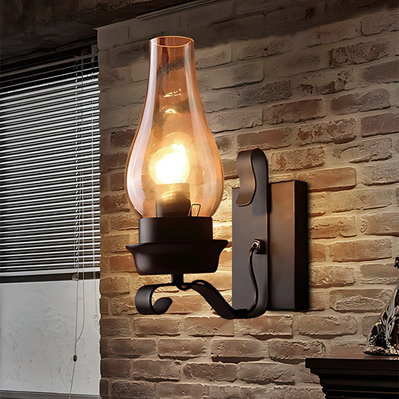 Retro Industrial Iron Wall Light Corridor Staircase Restaurant Loft Bedroom Lamp Home Interior Personality LED Lighting Fixtures