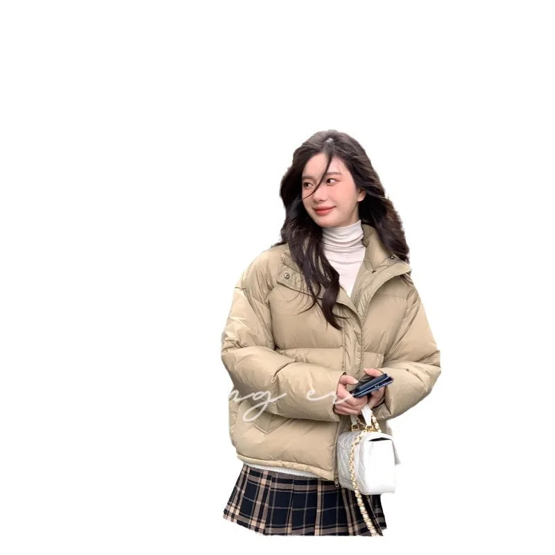 2025 Down and Cotton Jacket, New Women's Short Bread Suit Small and Small Thick, Thickened and Loose in Winter