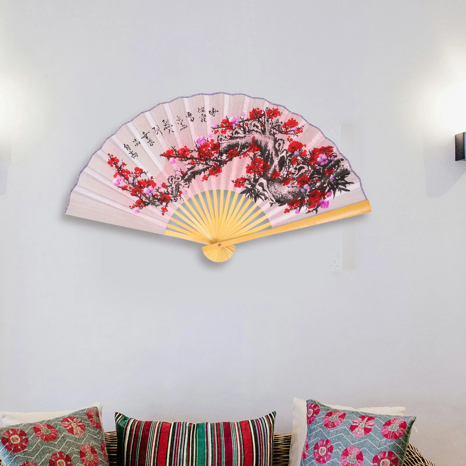 

Chinese Folding Fan Wall Hanging Decorative Large Bamboo Craft For Home Wall Decor Modern Oriental Interior Design