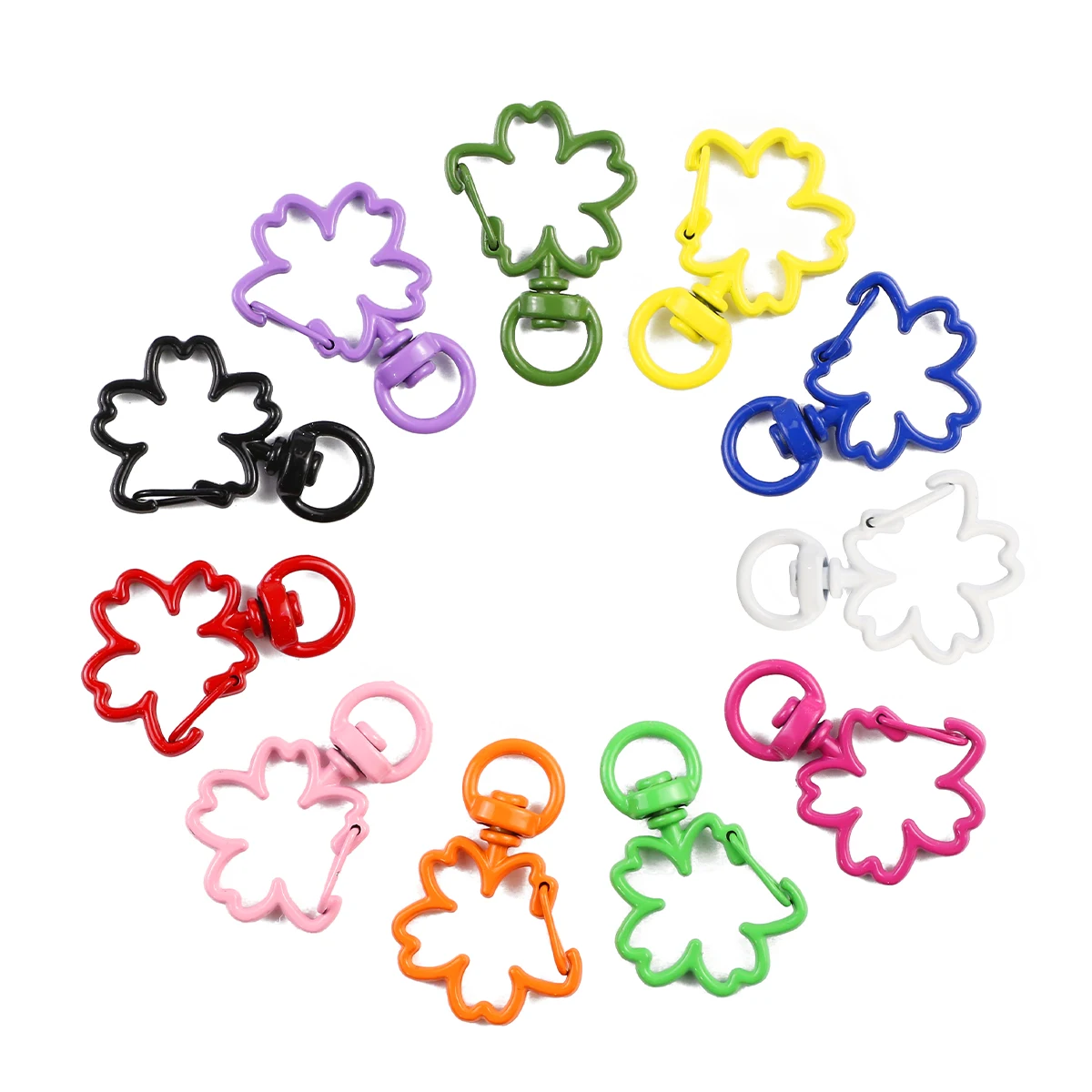 

1/2/5/10pcs Sakura Shape Trigger Clips Buckles Spring Buckle Snap Hook Lobster Clasp Hooks Split Key Ring For Diy Accessories