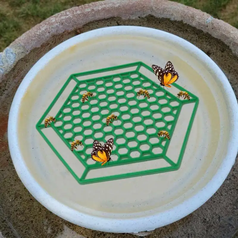 Printed Floating Bee Island Outdoor Bee Waterer Cups Bee Water Dispenser Butterfly Water Stations Drinking Trays Bee Water Cup