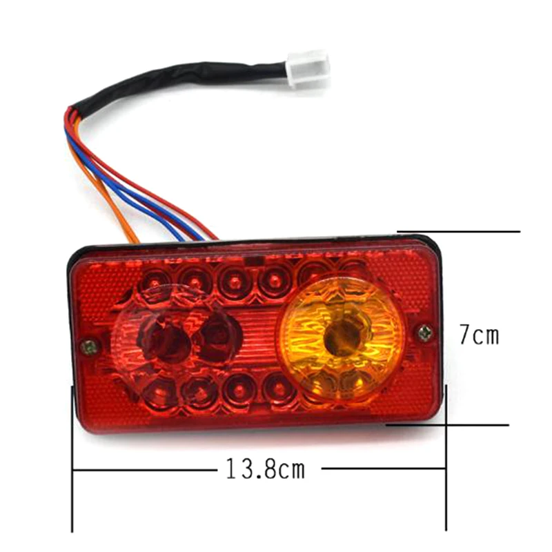 1PC 12V DC LED tylne światła hamowania kierunkowskaz lampa cofania do roweru elektrycznego