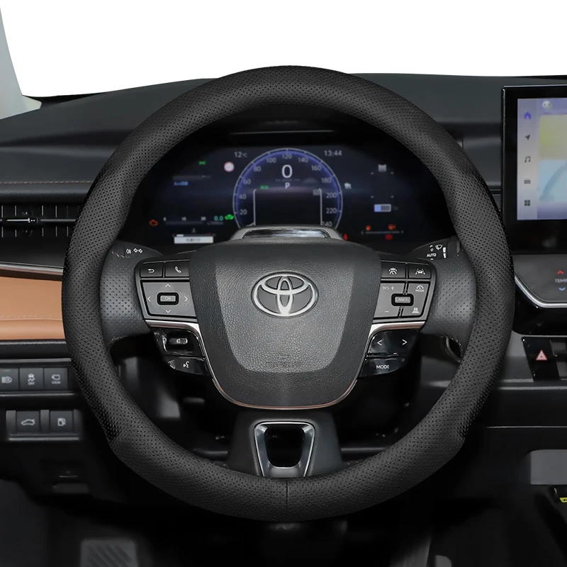 

Подходит для Toyota Ультратонкий дышащий кожаный чехол на руль Подходит для Chr Yaris Auris Rav4 Corolla Hilux Wish Roomy Aqua Prius 30 Probox E150 Crown Isis C-Hr Land Cruiser 80