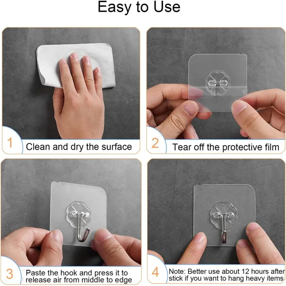 10-30Pcs hook adhesive Stainless Steel Strong Self Adhesive Wall Hangers Hook for Kitchen Bathroom Door Wall Multi-Function hook image 6