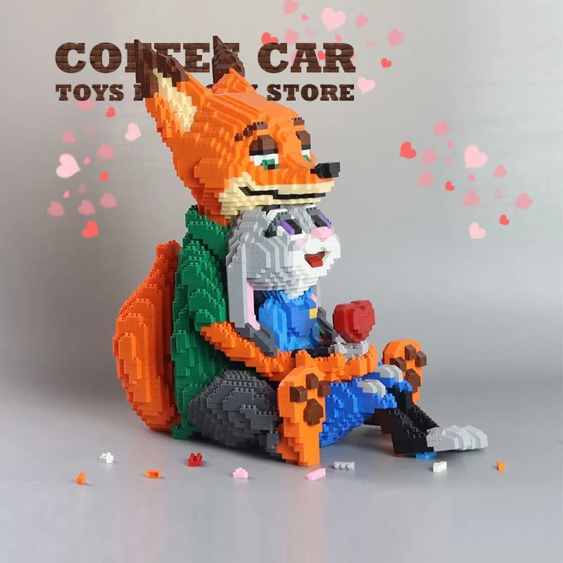 Judy Nick Diamond Building Blocks MOC Set Cartoon Movie Anime Figures Mini Bricks Toys Fox Rabbit Model Adult Children Gifts DIY view 2