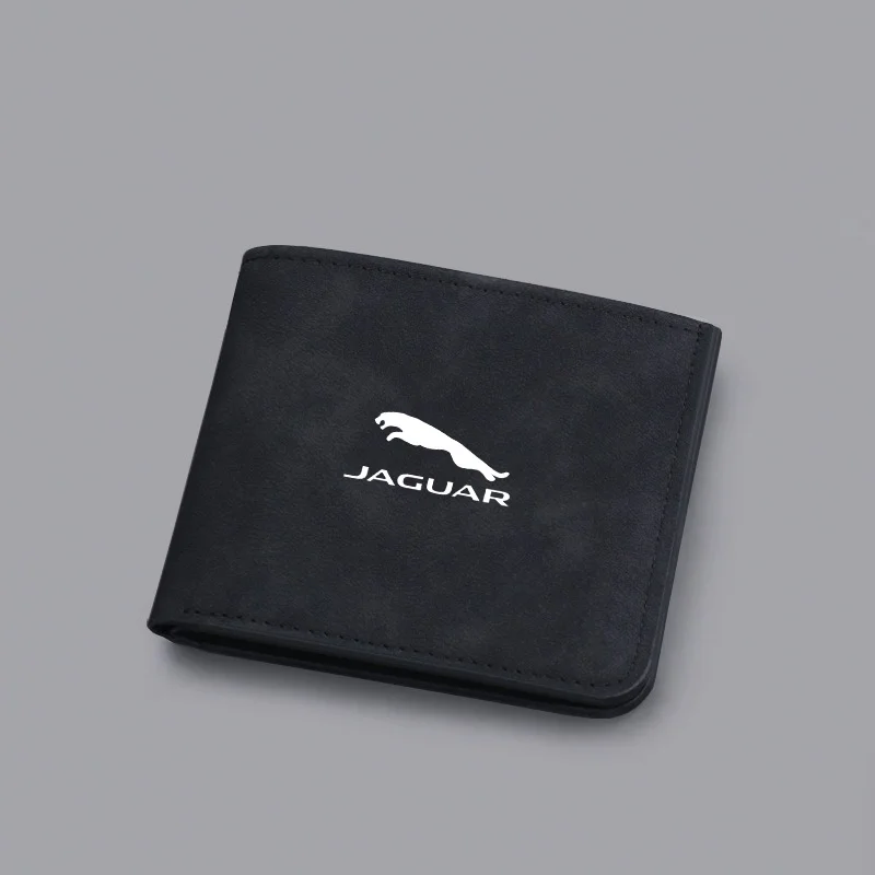 Keyring Leather Business Wallet Car Logo Card Holder Men Coin Purse For Jaguar XF F-pace I-pace XK XE XJ E-pace JS-Racing SV S R view 3