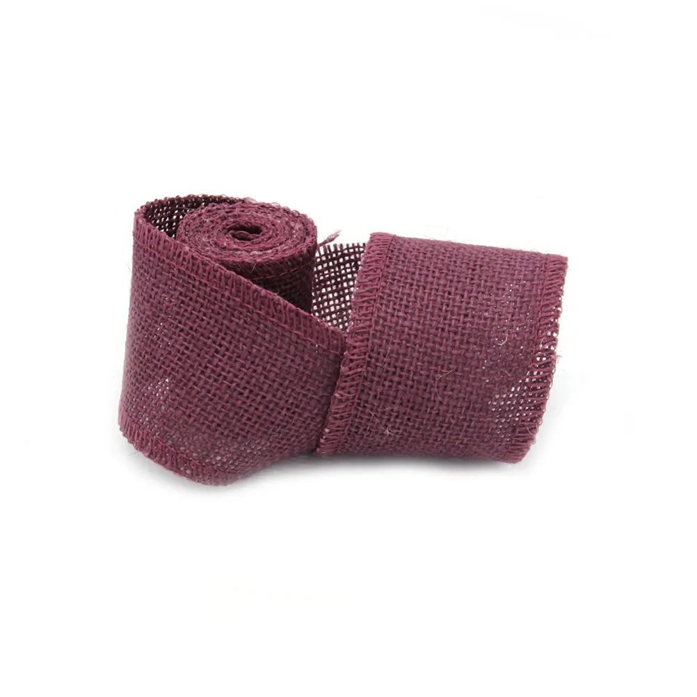 الأرجواني 2 متر الجوت الخيش الشريط لفة الألياف الطبيعية لزينة عيد الميلاد يلتف اكاليل DIY بها بنفسك مشاريع الجوت الخيش الشريط