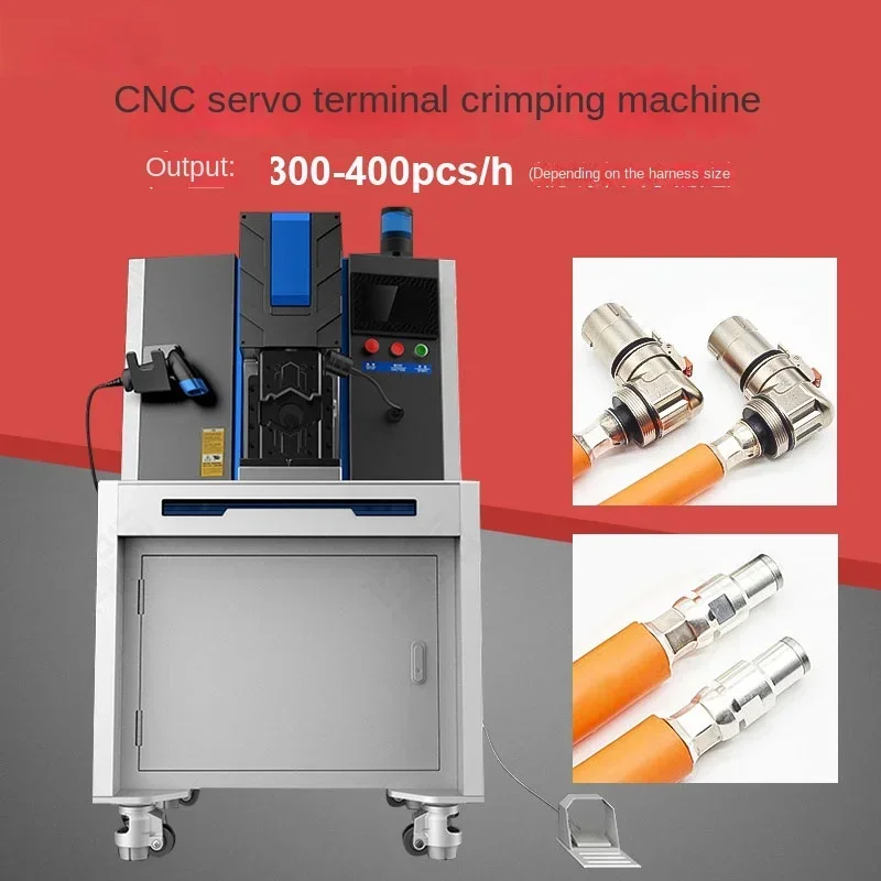 Automatic servo terminal crimping machine New energy large square cable crimping machine Touch screen wire harness 15T crimping