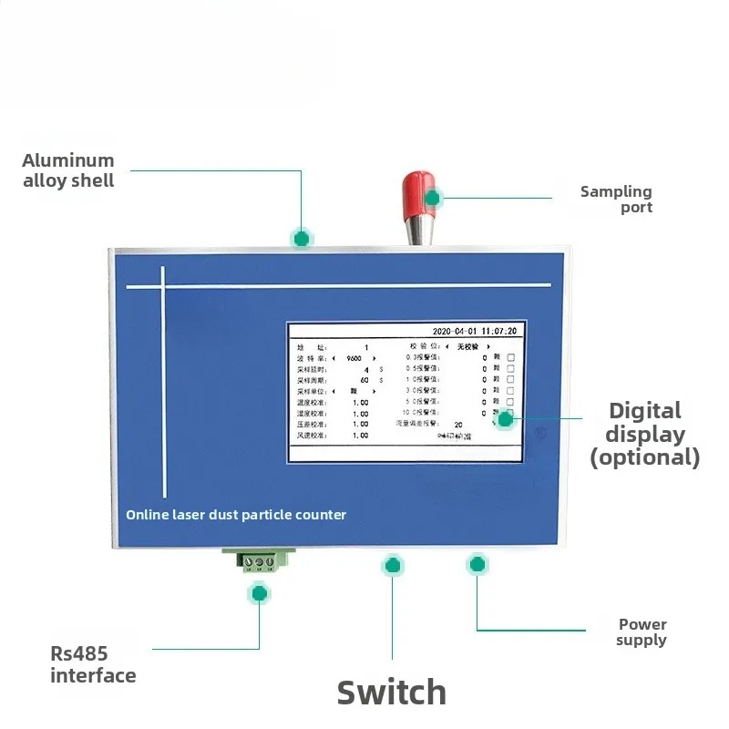 NJLS-M3016 Online Particle Counter RS485 Communication Workshop Cleanroom Dust Particle Monitoring