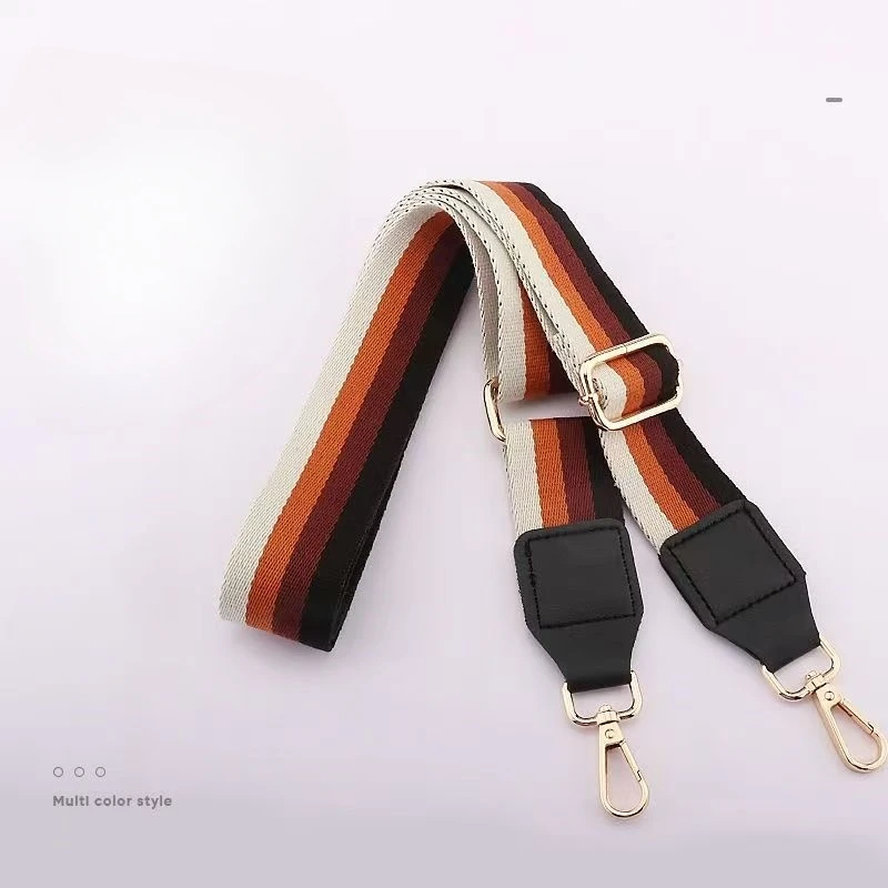 حقيبة ظهر للسيدات بأشرطة كتف واسعة وخطوط ملونة من جلد البولي يوريثان قابلة للتعديل حقيبة كتف ساعي البريد حزام لوازم الإكسسوارات