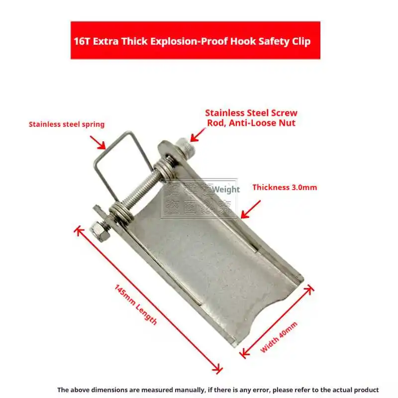 Spare Parts Safety Latches Lifting Hooks for Outdoor Activities General Industry Food Beverage Heavy Industry Oil Gas Water