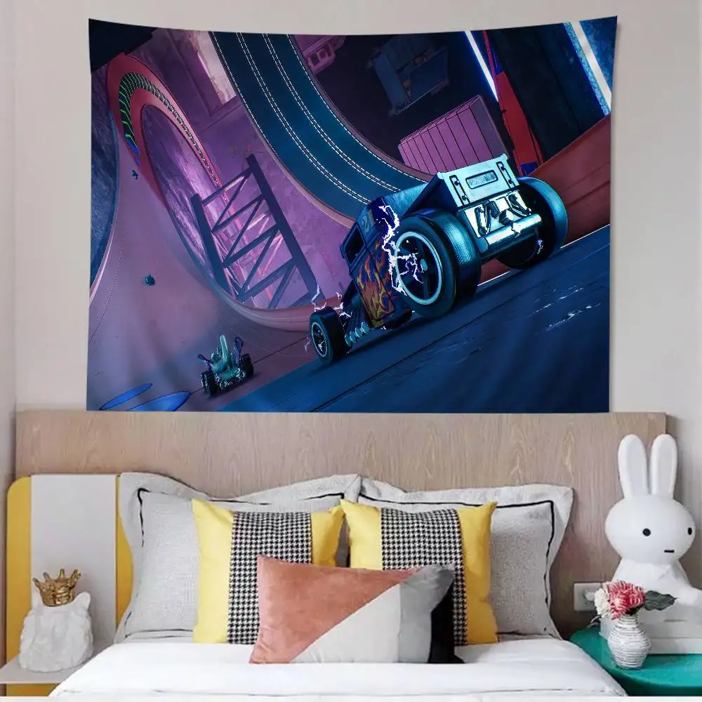Game H-Hot W-Wheels Cartoon Tapestry Art Science Fiction Room Home Decor Wall Hanging Sheets
