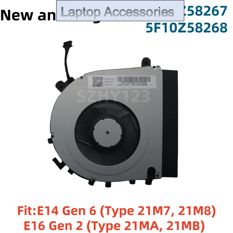 New Original Intel CPU Cooling Fan Cooler For Lenovo Thinkpad E14 Gen 6 & E16 Gen 2 Laptop FRU 5F10Z58267 5F10Z58268
