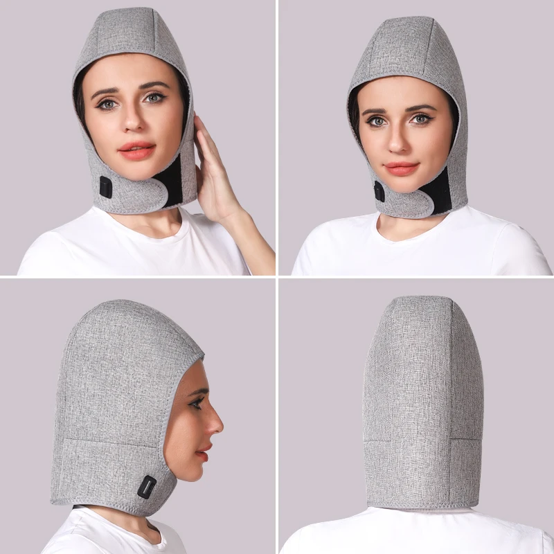 قبعة تسخين بالضوء الأحمر للرأس والرقبة - تخفيف آلام الرأس والعنق الرحم وتخفيف ضغط الرأس والاسترخاء في الرأس