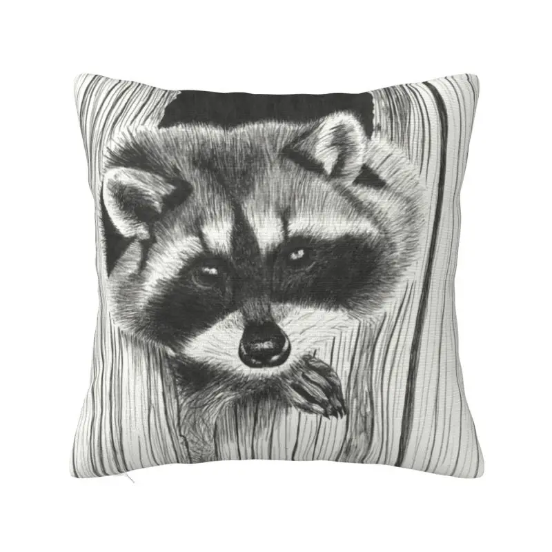 Funny The Stealthy Raccoon Cushion Cover 45x45cm Trash Panda Racoon Velvet Cute Throw Pillow Decoration Salon