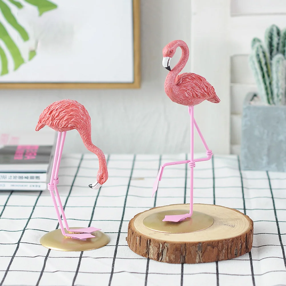 

Flamingo Ornament Pink Wood Material Vivid Animal Figure Decoration Suitable for Home Office Flamingo Decoration