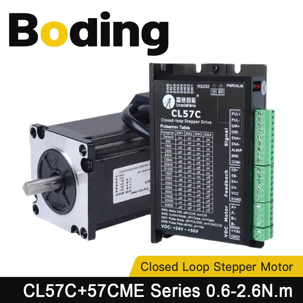 

BODING Leadshine Closed Loop Stepper Motor 57CME Series 0.6N.m 0.8N.m 1.3N.m 2.1N.m 2.3N.m 2.6N.m 2Phase Driver CL57C