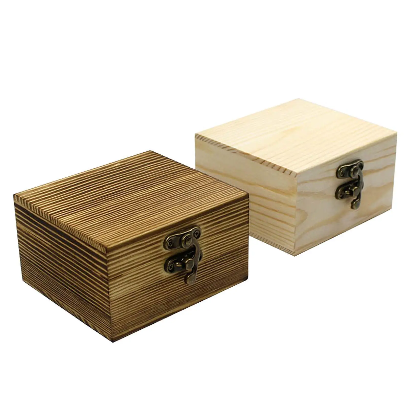 Wooden Jewelry Box Portable Keepsake Gift Box Trinket Box Plain Wood Box for Earrings Cufflinks Bracelets Ear Studs Necklaces