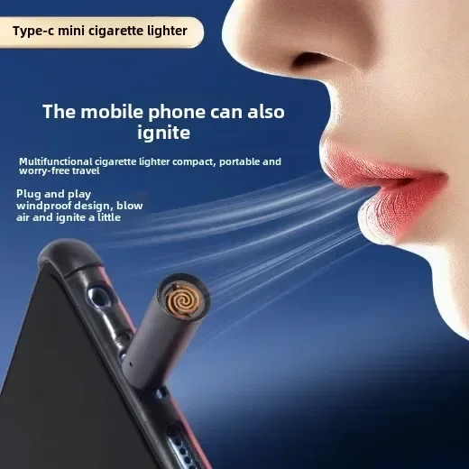 Type-c Mobile Cigarette Lighter Universal Air Blower Lighter Android Wireless Cigarette Lighter Multi-function