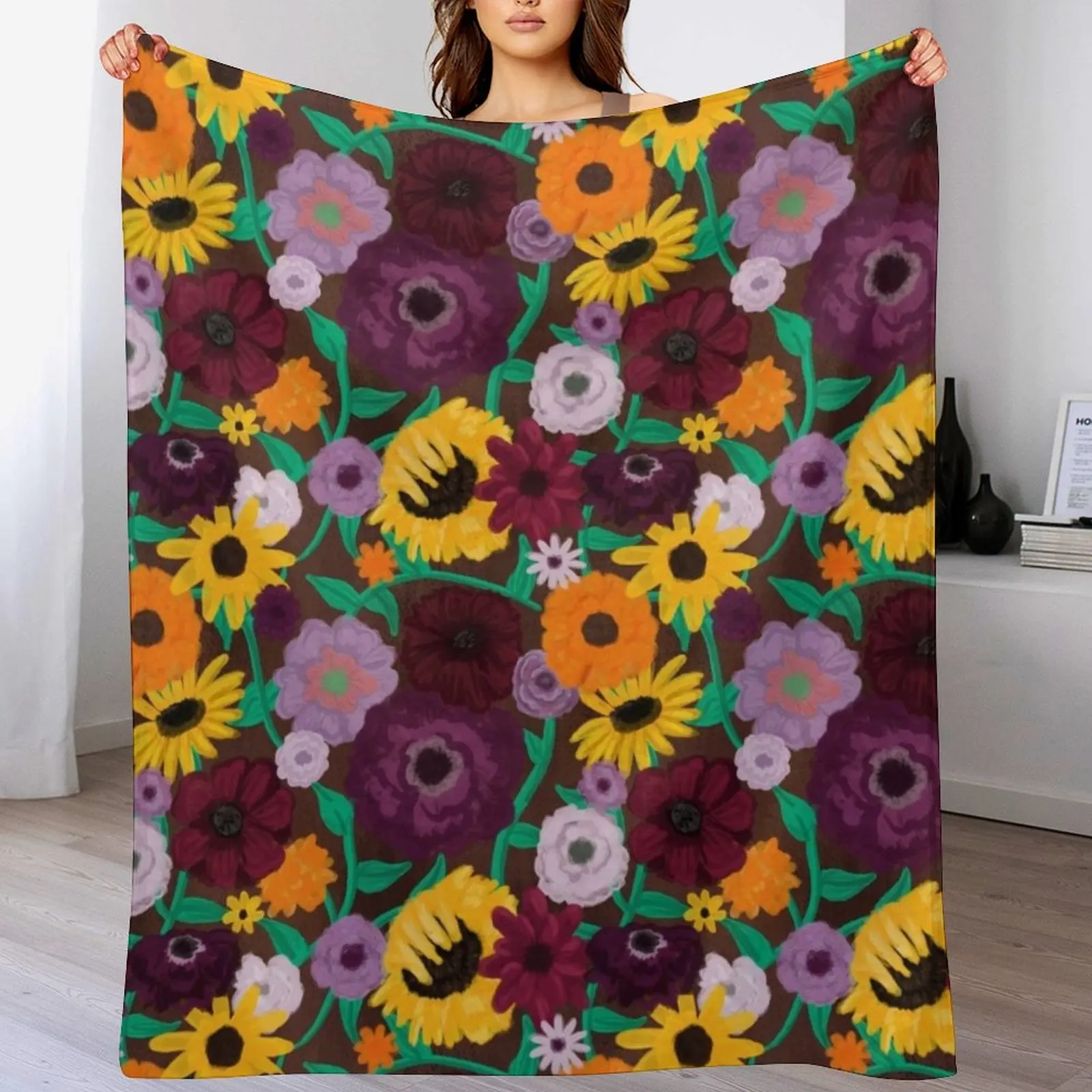 

Surprise Song Piano Flowers Acoustic Set Throw Blanket Decorative Throw for sofa Large Thermal Blankets