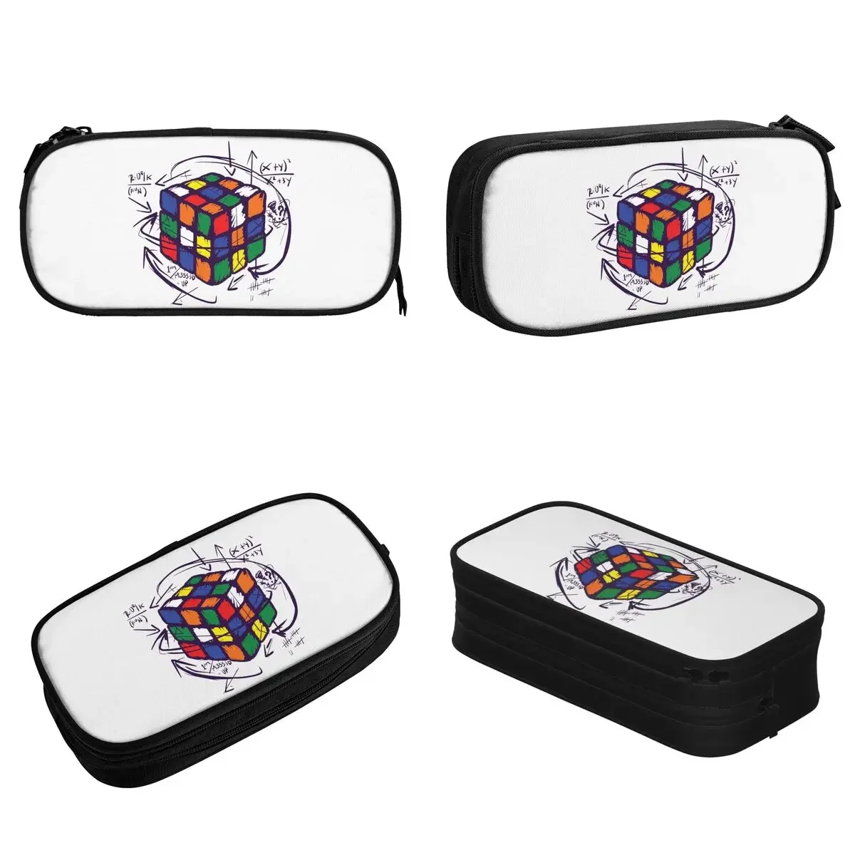 Classic Rubik Math On Light Pencil Case Pencilcases Pen Holder for Student Large Storage Bags Students School Gift Stationery