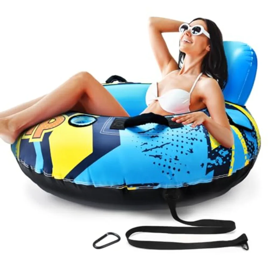 

53 Heavy Duty River Tube With Premium Canvas Cover, Inflatable Water Tubes for Floating, Tubing Floats for Pool Lake, Rafts Wit