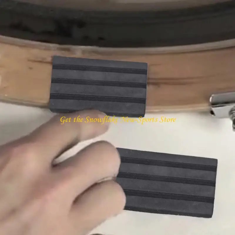 E56d 2pcs bass drum hoop guard pelindung karet pelindung insert kick drum rims pelindung nonslip drum aksesoris mudah digunakan