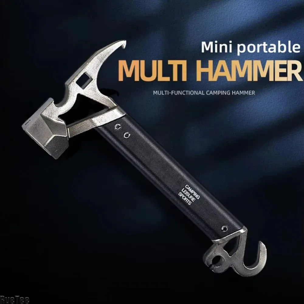 Double Head Design Camping Hammer Multifunctional Tool Hammer Stainless Steel Ground Pegs Hammer Outdoor Camping Tent Nails