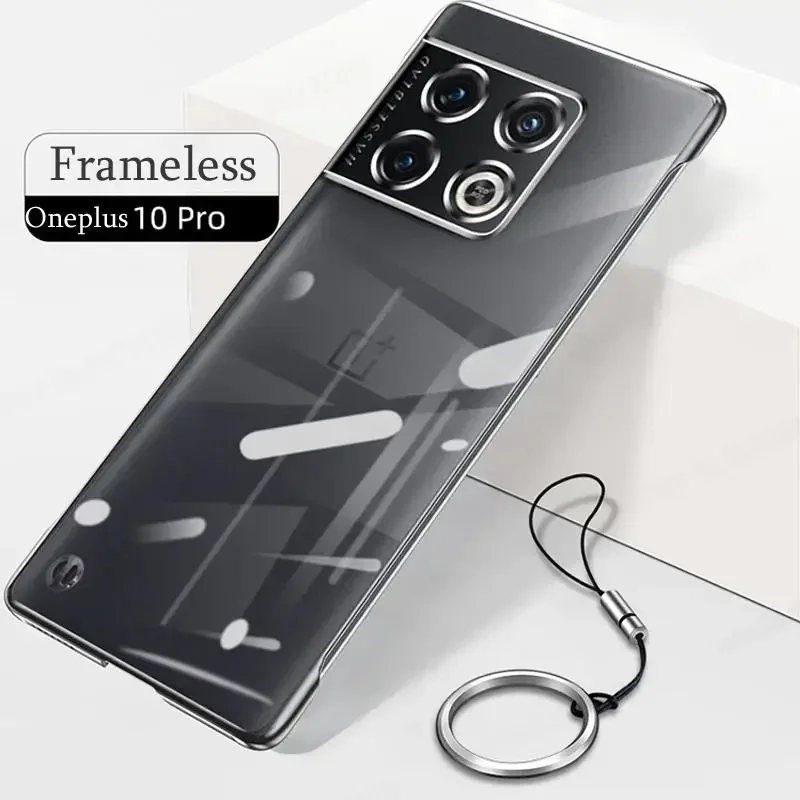 For Oneplus 10 Pro Plating Frameless Transparent Case For One Plus 12 9RT ACE 3V Ultra Slim Hard PC Protective Cover With Ring