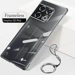 For Oneplus 10 Pro Plating Frameless Transparent Case For One Plus 12 9RT ACE 3V Ultra Slim Hard PC Protective Cover With Ring