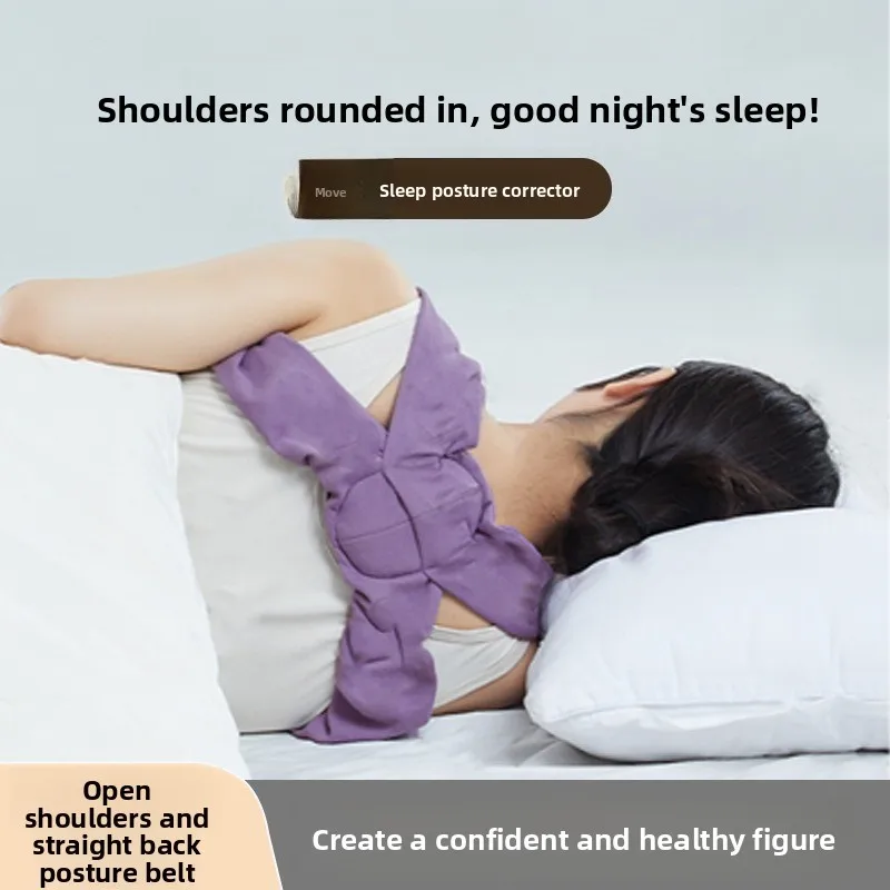 

Sleep Posture Corrector for Hunchback, Shoulder Alignment Strap for Side Sleepers, Men & Women Back Stretching Aid