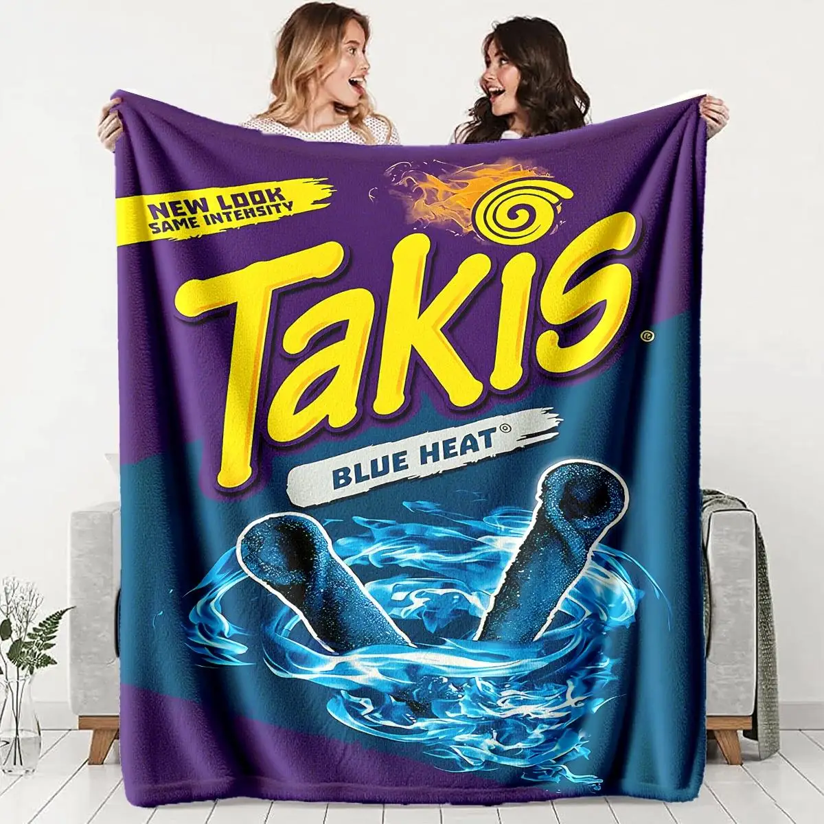 Manta de Franela con Diseño de Snack Blue Heatwave de Takis, Ligera para Todas las Estaciones
