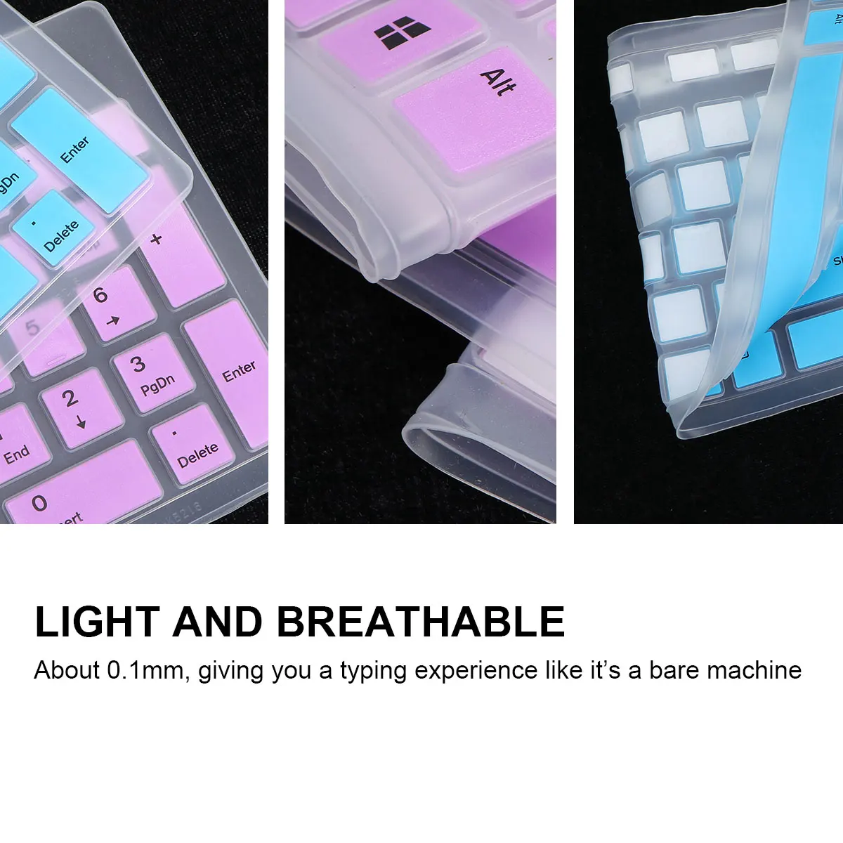 2pcs Protective Film Blue Keyboard Cover Waterproof Thin Skin for Computer Keyboards Dust Proof Easy Clean Keyboard Membrane